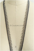 4yds / black boho crochet lace trim / geometric lace trim / bridal guipure lace trim / black lace // T22-216