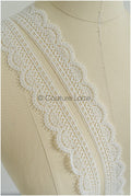 4yds / off-white boho crochet lace trim / geometric lace trim / bridal guipure lace trim / off-white dot lace trim // T22-218