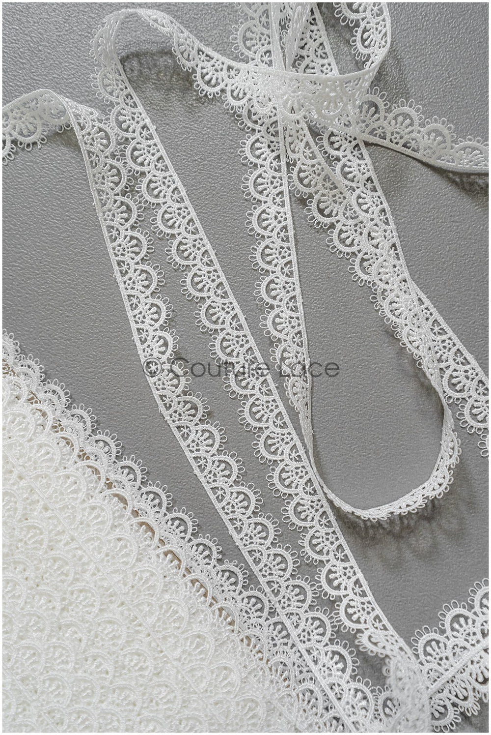 4yds / off-white boho crochet lace trim / geometric lace trim / bridal guipure lace trim / off-white dot lace trim // T22-220