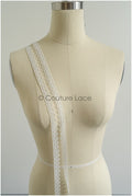 4yds / off-white boho crochet lace trim / geometric lace trim / bridal guipure lace trim / off-white dot lace trim // T22-220