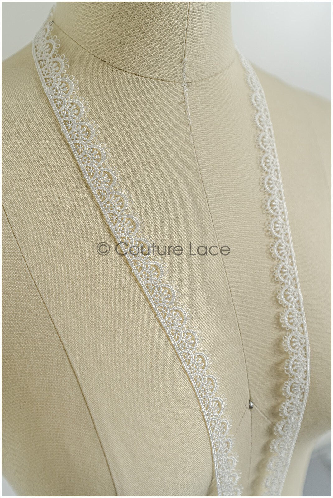 4yds / off-white boho crochet lace trim / geometric lace trim / bridal guipure lace trim / off-white dot lace trim // T22-220
