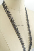 4yds / black boho crochet lace trim / geometric lace trim / bridal guipure lace trim / black lace // T22-221