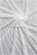 Schwere Perlen Brautspitze Off-White/ Couture Spitzenstoff mit Perlen/ schwere Hochzeitsspitze/ Brautspitze Stoff// L22-099