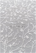 Beautiful pearl lace fabric with small leaves/ Couture lace fabric with pearls &amp; sequins/ Bridal lace off-white// L22-174B