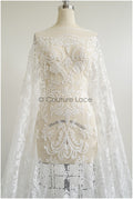 Wunderschöner Spitzenstoff Off-White/ Pünktchen Tüllsockel/ Couture Spitzenstoff/ Boho Braut Spitze// L22-271B