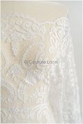 Wunderschöner Spitzenstoff Off-White/ Pünktchen Tüllsockel/ Couture Spitzenstoff/ Boho Braut Spitze// L22-271B