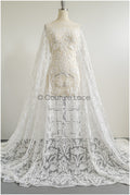 Wunderschöner Spitzenstoff Off-White/ Pünktchen Tüllsockel/ Couture Spitzenstoff/ Boho Braut Spitze// L22-271B