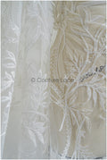 Perlen Spitzenstoff Off-White/ Couture Spitzenstoff mit Perlen/ Braut Spitzenstoff/ Perlen Spitze// L22-422OW