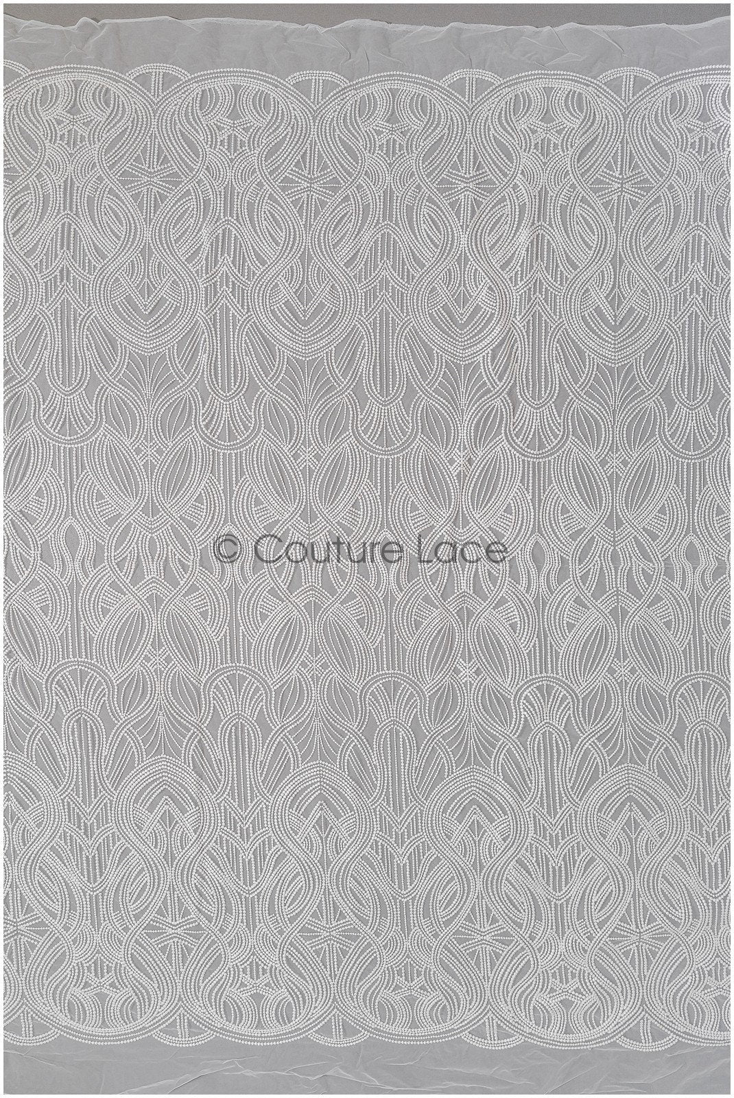 Couture lace fabric off-white/ bridal lace/ lace embroidery for wedding dresses // L22-423
