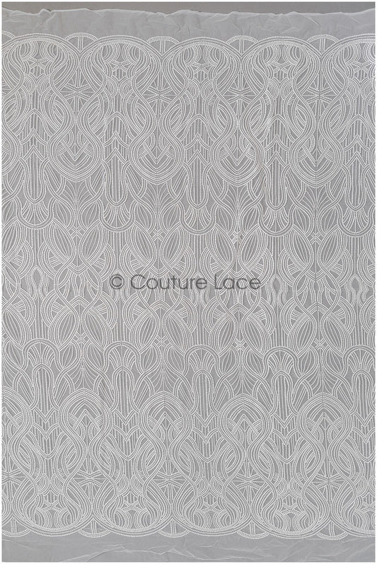 Couture lace fabric off-white/ bridal lace/ lace embroidery for wedding dresses // L22-423