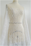 Couture lace fabric off-white/ bridal lace/ lace embroidery for wedding dresses // L22-423