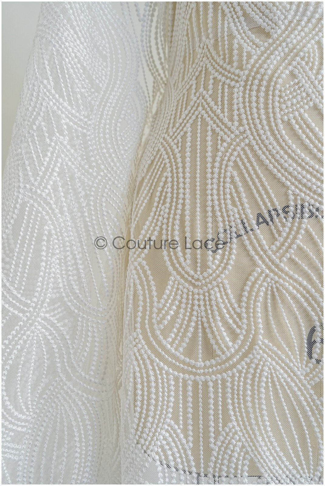 Couture lace fabric off-white/ bridal lace/ lace embroidery for wedding dresses // L22-423
