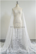 Couture lace fabric off-white/ bridal lace/ lace embroidery for wedding dresses // L22-423