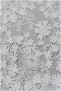 Wunderschöner Spitzenstoff Off-White/ Braut Couture Spitzenstoff mit 3D Blumen/ Brautspitze// L22-424L