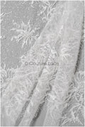 Perlen Spitzenstoff Off-White/ Braut Spitze Stoff/ Brautspitzenstoff mit Perlen/ Perlenspitze// L22-428