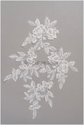 romantischer Blumen-Spitzenaufnäher/ Baumwollblumen Applikation/ Hochzeitskleid Spitzenapplikation/ Brautblumen Applikation// A22-268