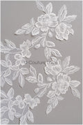romantischer Blumen-Spitzenaufnäher/ Baumwollblumen Applikation/ Hochzeitskleid Spitzenapplikation/ Brautblumen Applikation// A22-268