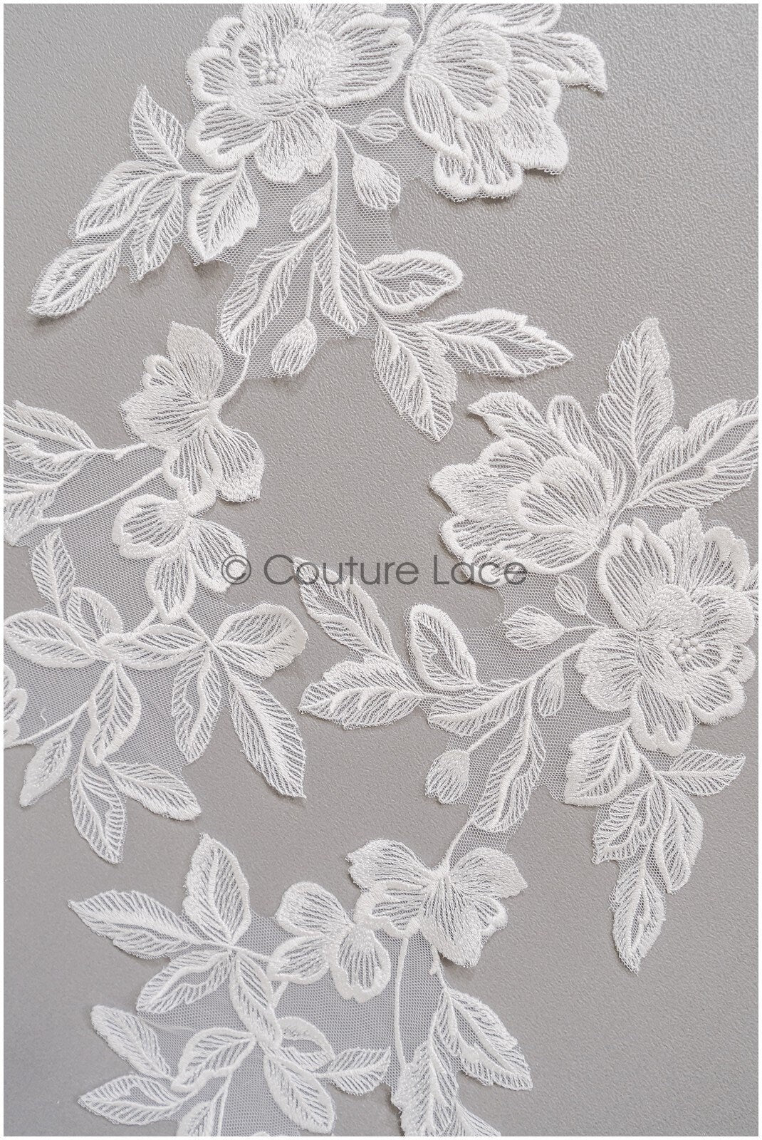 romantischer Blumen-Spitzenaufnäher/ Baumwollblumen Applikation/ Hochzeitskleid Spitzenapplikation/ Brautblumen Applikation// A22-268
