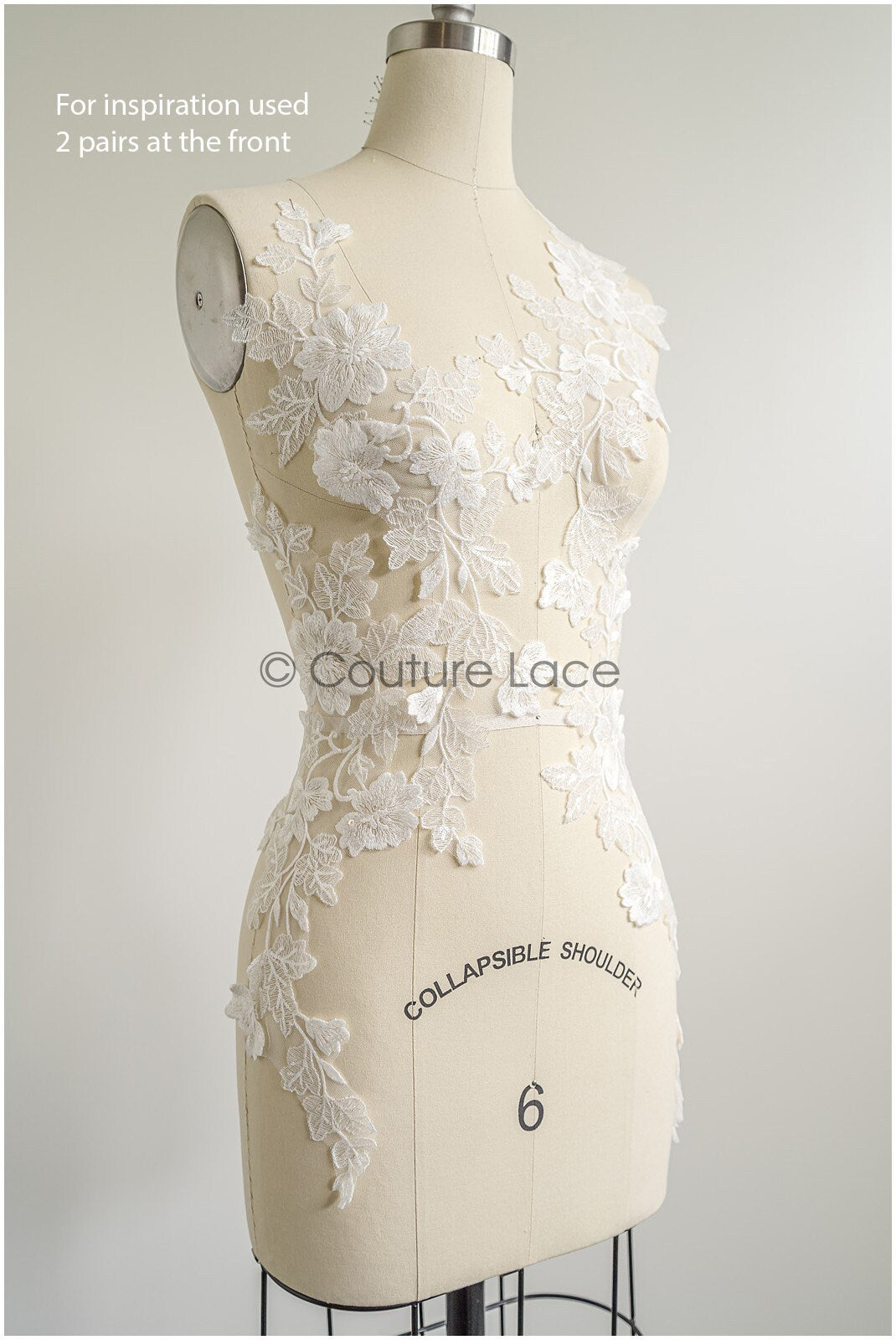 romantischer Blumen-Spitzenaufnäher/ Baumwollblumen Applikation/ Hochzeitskleid Spitzenapplikation/ Brautblumen Applikation// A22-266