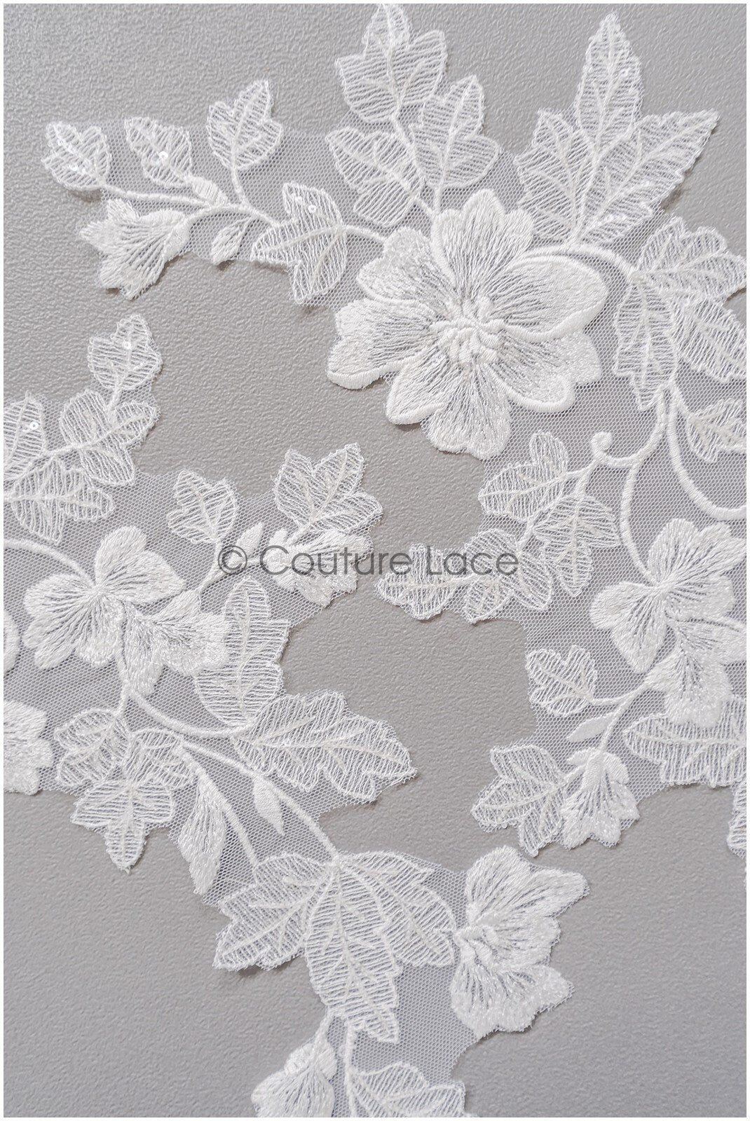 romantischer Blumen-Spitzenaufnäher/ Baumwollblumen Applikation/ Hochzeitskleid Spitzenapplikation/ Brautblumen Applikation// A22-266