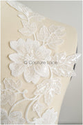romantischer Blumen-Spitzenaufnäher/ Baumwollblumen Applikation/ Hochzeitskleid Spitzenapplikation/ Brautblumen Applikation// A22-266
