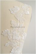 romantischer Blumen-Spitzenaufnäher/ Baumwollblumen Applikation/ Hochzeitskleid Spitzenapplikation/ Brautblumen Applikation// A22-266