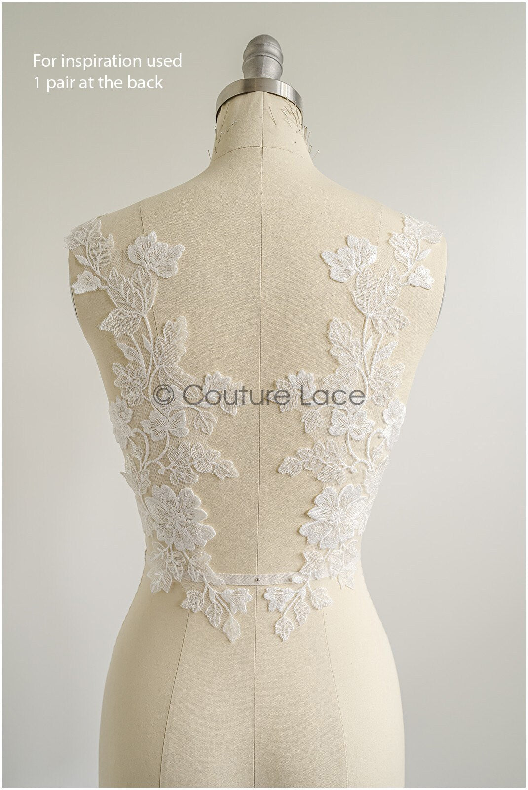 romantischer Blumen-Spitzenaufnäher/ Baumwollblumen Applikation/ Hochzeitskleid Spitzenapplikation/ Brautblumen Applikation// A22-266