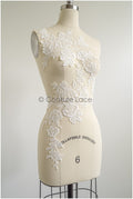 romantischer Blumen-Spitzenaufnäher/ Baumwollblumen Applikation/ Hochzeitskleid Spitzenapplikation/ Brautblumen Applikation// A22-265