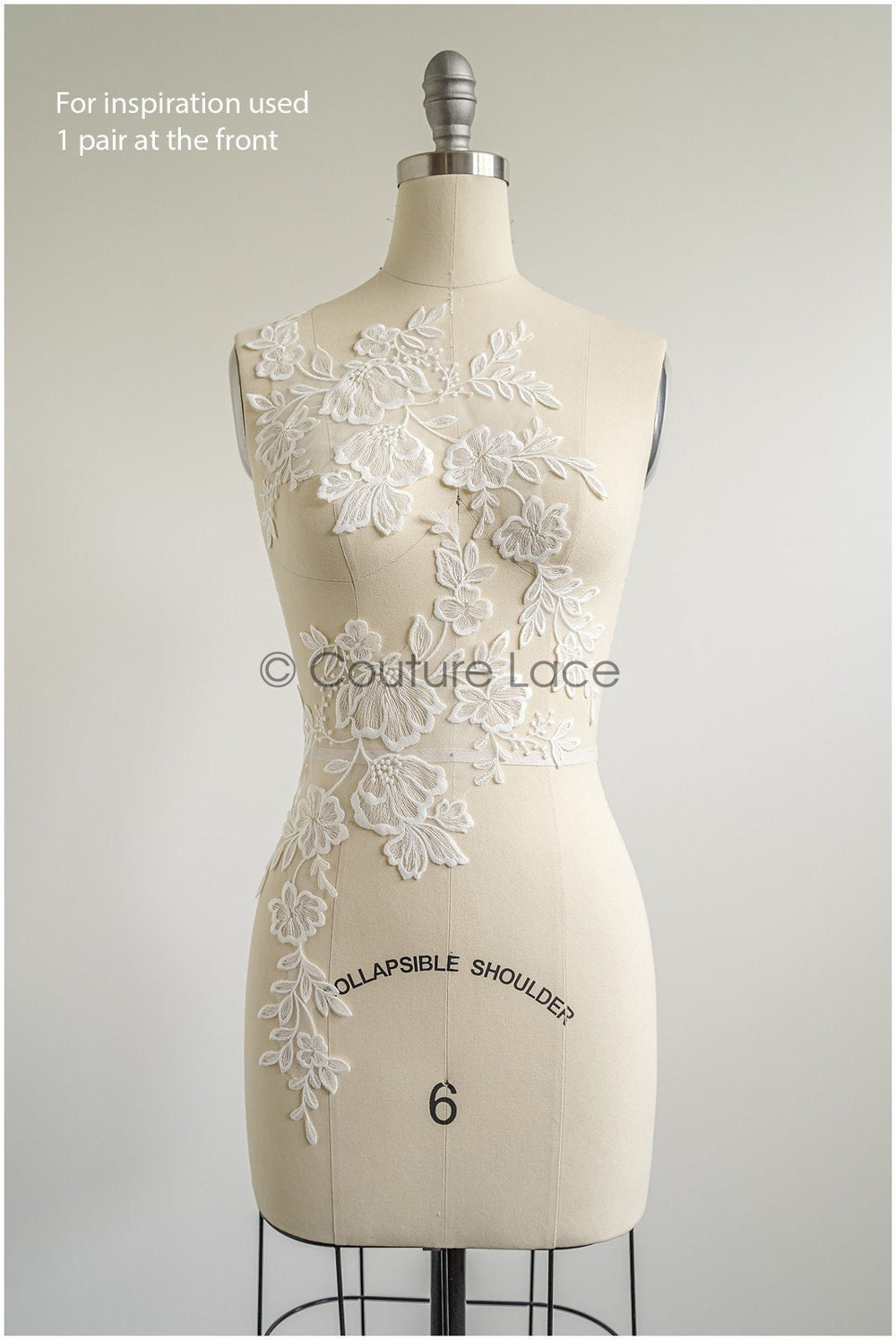 romantischer Blumen-Spitzenaufnäher/ Baumwollblumen Applikation/ Hochzeitskleid Spitzenapplikation/ Brautblumen Applikation// A22-265