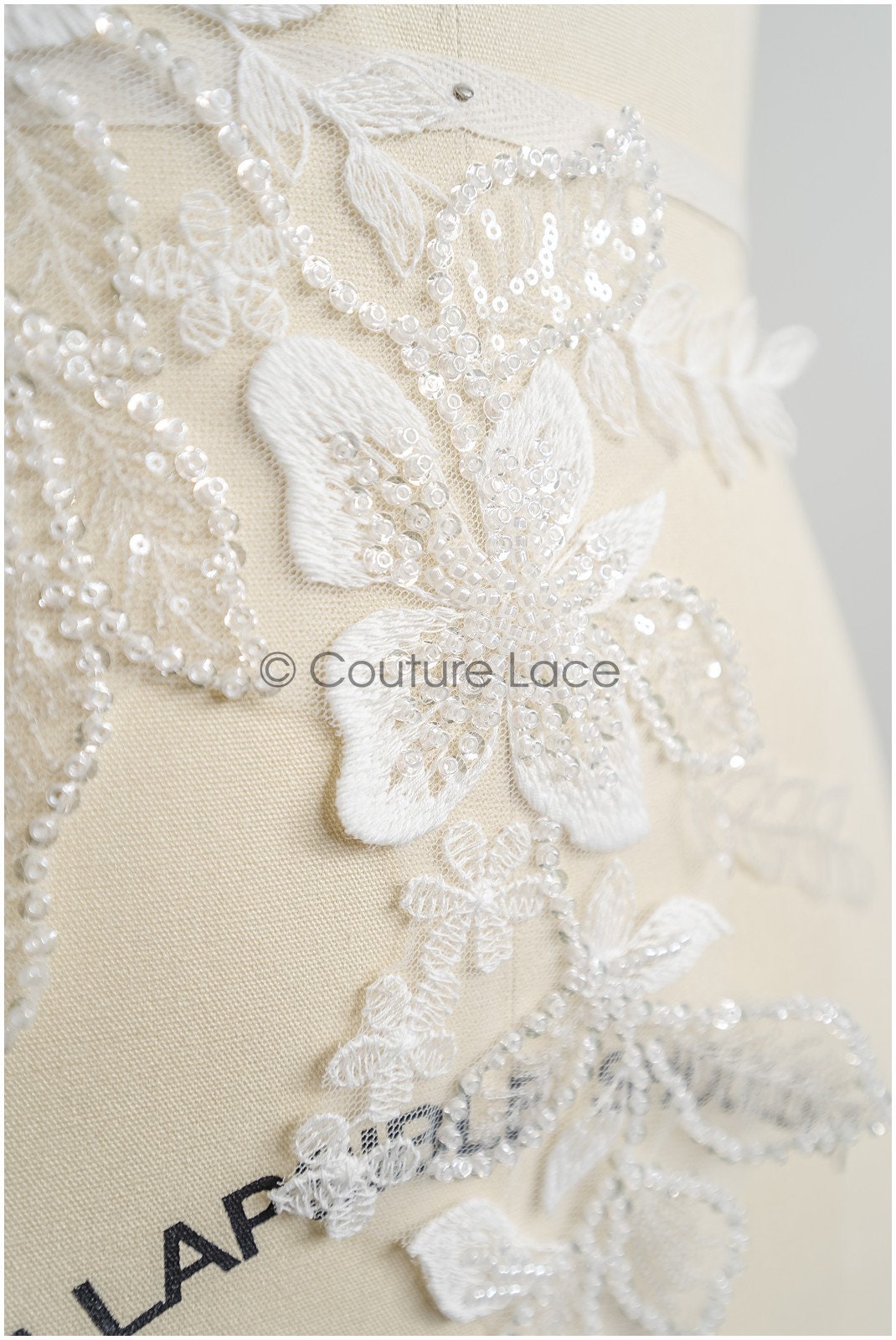 romantischer Blumen-Spitzenaufnäher / Baumwollblumen Applikation / Hochzeitskleid Spitzenapplikation / Brautblumen Applikation// A22-257