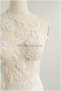 romantischer Blumen-Spitzenaufnäher/ Baumwollblumen Applikation/ Hochzeitskleid Spitzenapplikation/ Brautblumen Applikation// A22-270