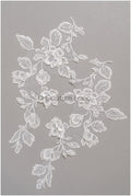 romantischer Blumen-Spitzenaufnäher/ Baumwollblumen Applikation/ Hochzeitskleid Spitzenapplikation/ Brautblumen Applikation// A22-270