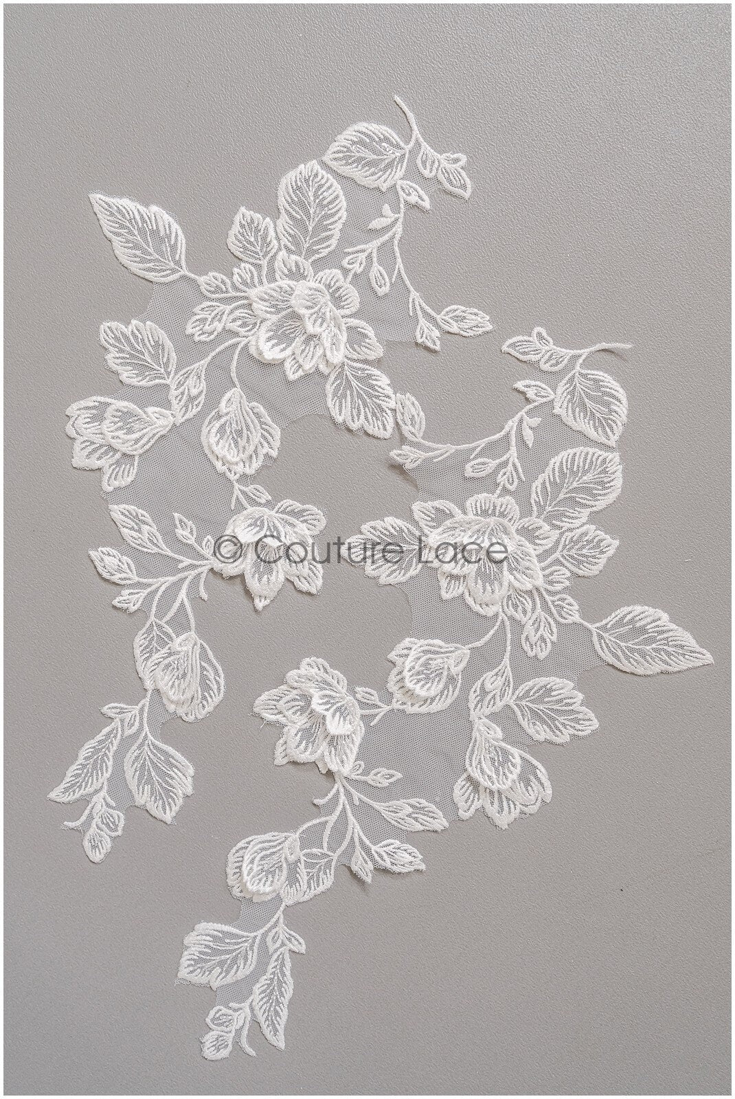romantischer Blumen-Spitzenaufnäher/ Baumwollblumen Applikation/ Hochzeitskleid Spitzenapplikation/ Brautblumen Applikation// A22-270