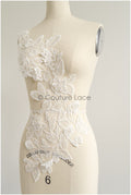romantischer Blumen-Spitzenaufnäher/ Baumwollblumen Applikation/ Hochzeitskleid Spitzenapplikation/ Brautblumen Applikation// A22-272