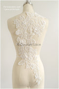 romantischer Blumen-Spitzenaufnäher/ Baumwollblumen Applikation/ Hochzeitskleid Spitzenapplikation/ Brautblumen Applikation// A22-272