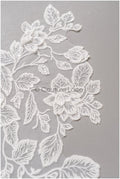 romantischer Blumen-Spitzenaufnäher/ Baumwollblumen Applikation/ Hochzeitskleid Spitzenapplikation/ Brautblumen Applikation// A22-272