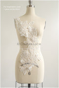 romantischer Blumen-Spitzenaufnäher/ Baumwollblumen Applikation/ Hochzeitskleid Spitzenapplikation/ Brautblumen Applikation// A22-272