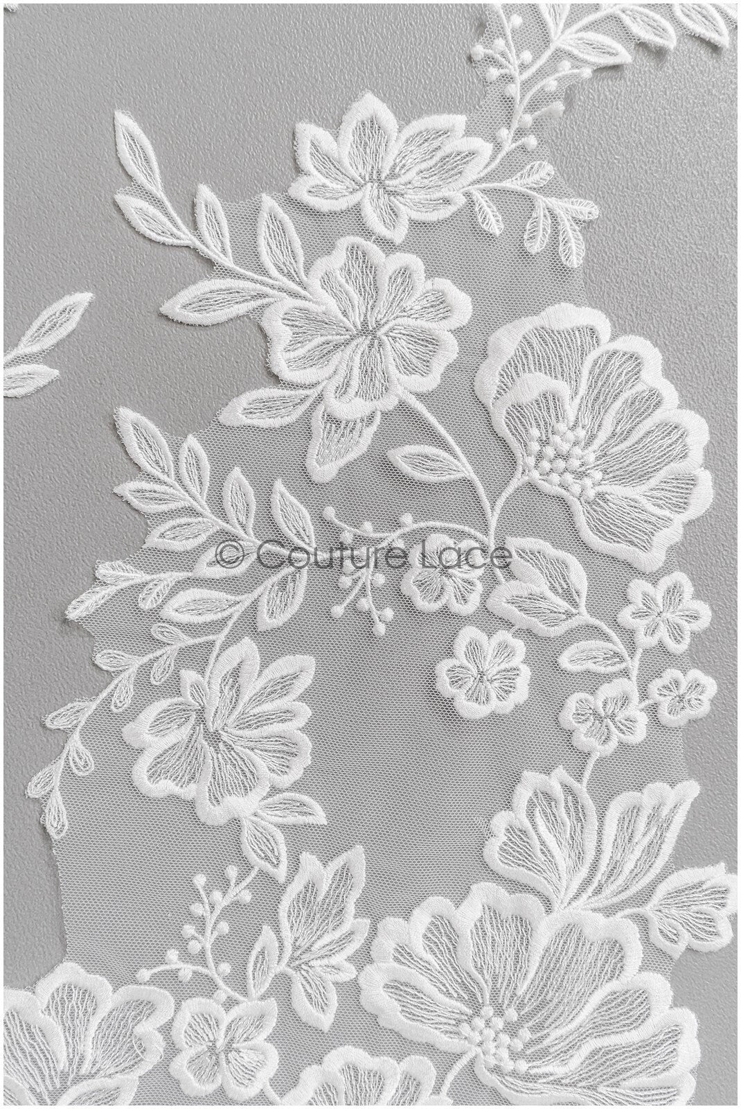 romantischer Blumen-Spitzenaufnäher/ Baumwollblumen Applikation/ Hochzeitskleid Spitzenapplikation/ Brautblumen Applikation// A22-277