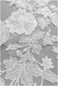 romantischer Blumen-Spitzenaufnäher/ Baumwollblumen Applikation/ Hochzeitskleid Spitzenapplikation/ Brautblumen Applikation// A22-278