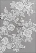 romantischer Blumen-Spitzenaufnäher/ Baumwollblumen Applikation/ Hochzeitskleid Spitzenapplikation/ Brautblumen Applikation// A22-278