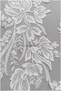 romantischer Blumen-Spitzenaufnäher / Baumwollblumen Applikation / Hochzeitskleid Spitzenapplikation / Brautblumen Applikation// A22-279