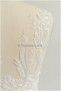 romantischer Blumen-Spitzenaufnäher / Baumwollblumen Applikation / Hochzeitskleid Spitzenapplikation / Brautblumen Applikation// A22-279
