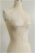 romantischer Blumen-Spitzenaufnäher / Baumwollblumen Applikation / Hochzeitskleid Spitzenapplikation / Brautblumen Applikation// A22-283