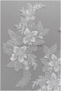 romantischer Blumen-Spitzenaufnäher / Baumwollblumen Applikation / Hochzeitskleid Spitzenapplikation / Brautblumen Applikation// A22-283