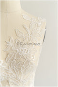 romantischer Perlen Spitzen Patch/ Rayon Blumen Applikation/ Hochzeitskleid SpitzenApplikation/ BrautBlume Applikation// A22-274