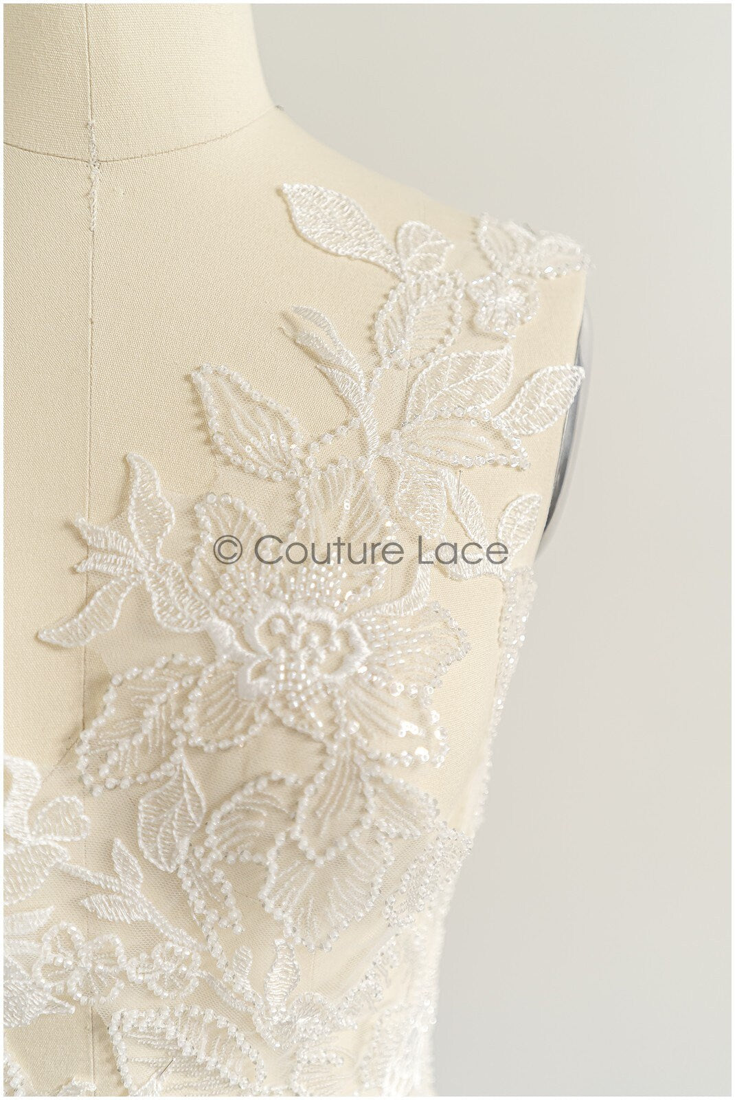 romantischer Perlen Spitzen Patch/ Rayon Blumen Applikation/ Hochzeitskleid SpitzenApplikation/ BrautBlume Applikation// A22-274
