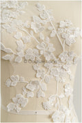 romantischer 3D Blumen SpitzenAufnäher / Baumwollblume Applikation / Hochzeitskleid Spitzenapplikation / Brautblumen Applikation// A22-275