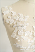 romantischer 3D Blumen SpitzenAufnäher / Baumwollblume Applikation / Hochzeitskleid Spitzenapplikation / Brautblumen Applikation// A22-275