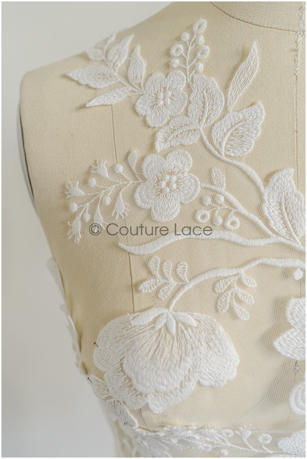 romantischer Wildblumen Spitzen Aufnäher / Wildblumen Applikation / Hochzeitskleid Spitzenapplikation / Braut Wildblumen Applikationen// A22-281