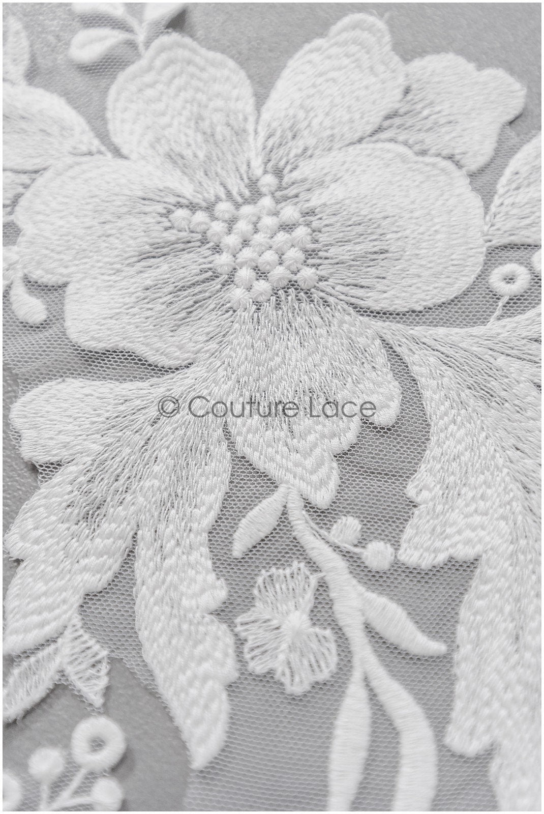 romantischer Wildblumen Spitzen Aufnäher / Wildblumen Applikation / Hochzeitskleid Spitzenapplikation / Braut Wildblumen Applikationen// A22-282